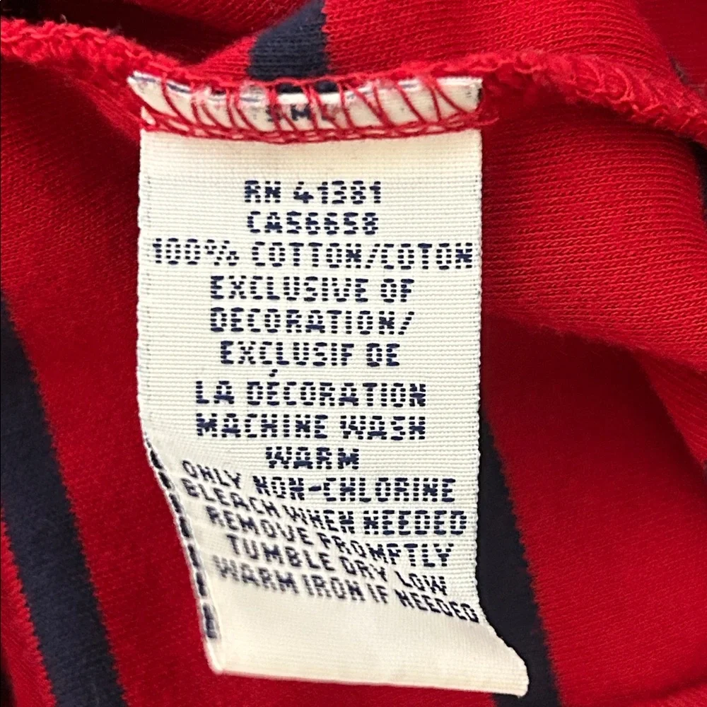 Polo Ralph Lauren Men's Size XL TG Red Navy Striped Long Sleeve Cotton Shirt